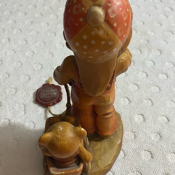 ANRI Sarah Kay  4" “Finding Our Way”Boy with a Wagon and a Teddy Bear - Picture 10 of 16